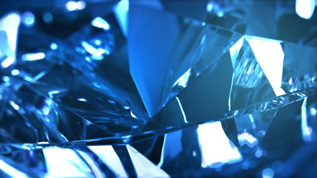 Beautiful slowly rotating blue diamond. Seamless loop, nice looping background