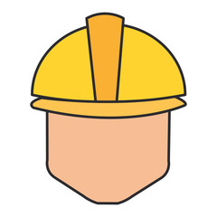 head worker with helmet avatar vector illustration design