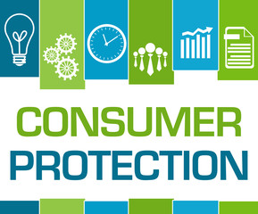 Consumer Protection Green Blue Stripes Symbols 