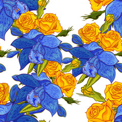 vector seamless flower pattern for cards, textiles, backgrounds