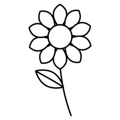 beautiful flower drawing monochrome vector illustration design