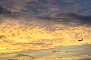 beautiful sky sunset background full color of natural , landscape Thailand