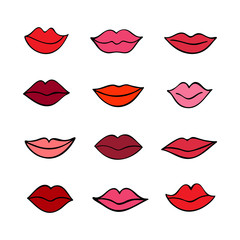 Collection of colorful lips.