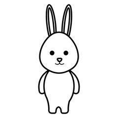 cute rabbit animal character vector illustration design