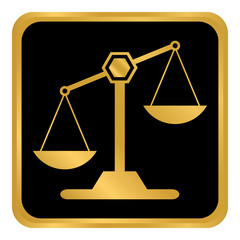 Scale button on white.