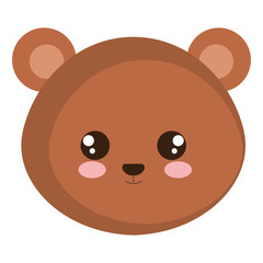 cute bear head character vector illustration design
