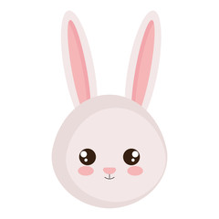 cute rabbit head character vector illustration design