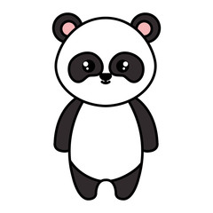 cute panda bear tender character vector illustration design