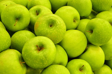 Green apples. Freshness.