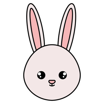 cute rabbit head character vector illustration design