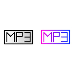 MP3 icon, MP3 music audio format