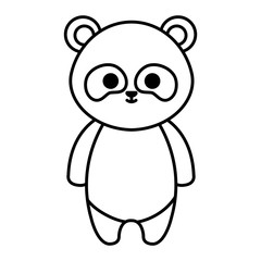 cute panda bear tender character vector illustration design