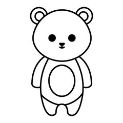 cute bear tender character vector illustration design