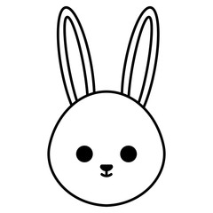 cute rabbit head character vector illustration design