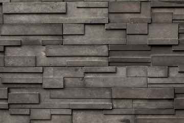 pattern of decorative black slate stone wall surface