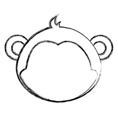 cute monkey head character vector illustration design