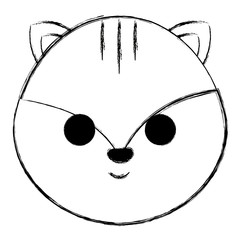 cute and little head chipmunk vector illustration design
