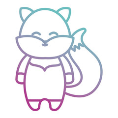 cute fox tender character vector illustration design