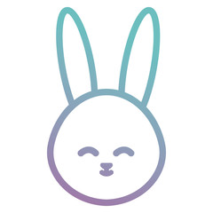 cute rabbit head character vector illustration design