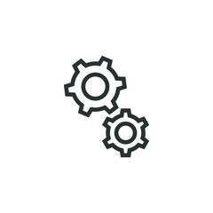 Black and white linear gear icon