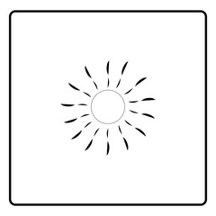 The sun black sign on white background
