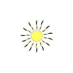 The sun sign on white background