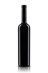 Bouteille de vin (alcool) sur fond blanc