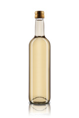 Bouteille de vin (alcool) sur fond blanc