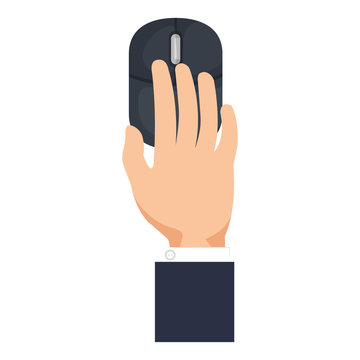 hand using computer mouse vector illustration design