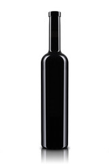 Bouteille de vin (alcool) sur fond blanc