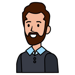 businessman with beard avatar character icon vector illustration design