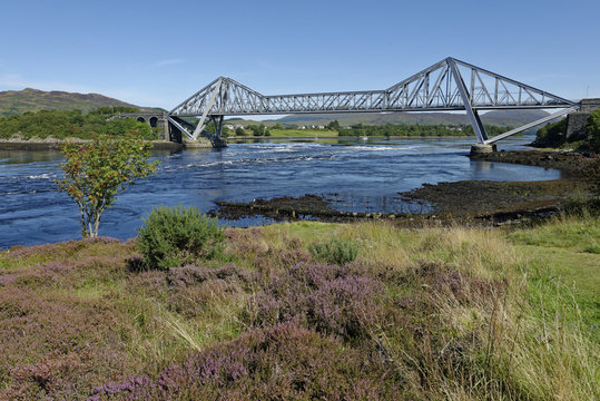 United Kingdom, Scotland, Oban, Connel Bridge and Falls of Lora