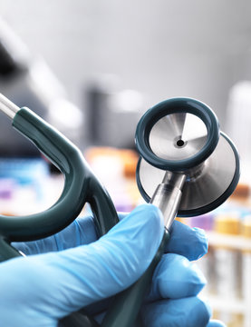 Doctor holding a stethoscope