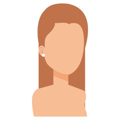 beautiful and young woman shirtless character vector illustration design