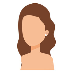 beautiful and young woman shirtless character vector illustration design