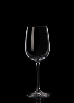 Wine glass on black background
