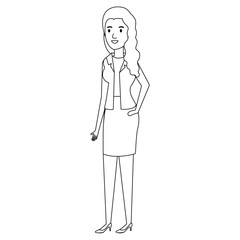 businesswoman avatar character icon vector illustration design