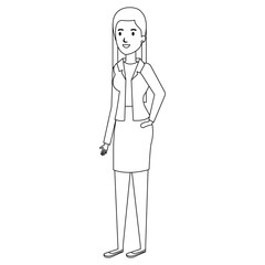 businesswoman avatar character icon vector illustration design