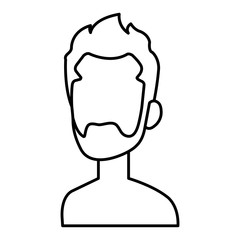 young man with beard shirtless avatar character vector illustration design