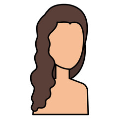 beautiful and young woman shirtless character vector illustration design