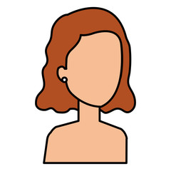 beautiful and young woman shirtless character vector illustration design