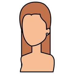 beautiful and young woman shirtless character vector illustration design