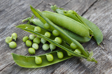 fresh green peas close-up