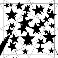 Abstraction nackground with a  five-pointed stars