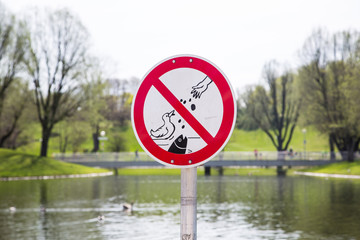 Do not feed ducks and fish