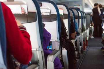 airplane seat when flying on the way