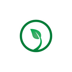 Green leaf logo icon design template vector