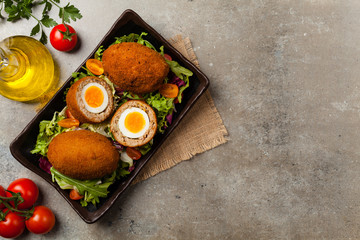 Meatballs with minced meat stuffed with boiled egg.