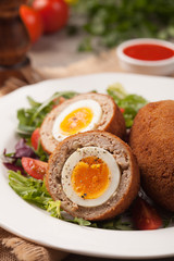 Meatballs with minced meat stuffed with boiled egg.
