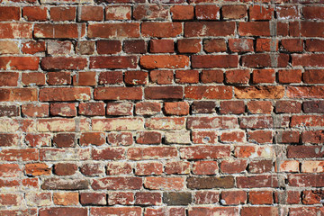 red brick on the old wall texture background